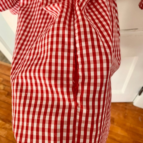 Gingham Wrap Dress with Midlength Flutter Sleeves - Picture 2 of 3